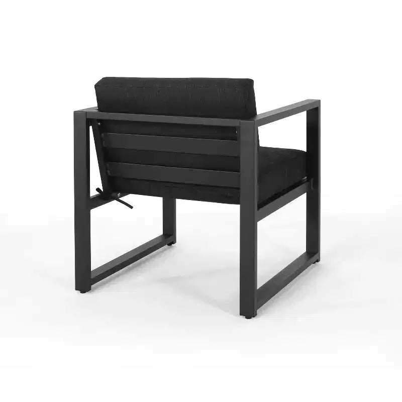 Christopher Knight Home Outdoor Aluminum 4 Seater Chat Set with Fire Pit, Gray/Brown