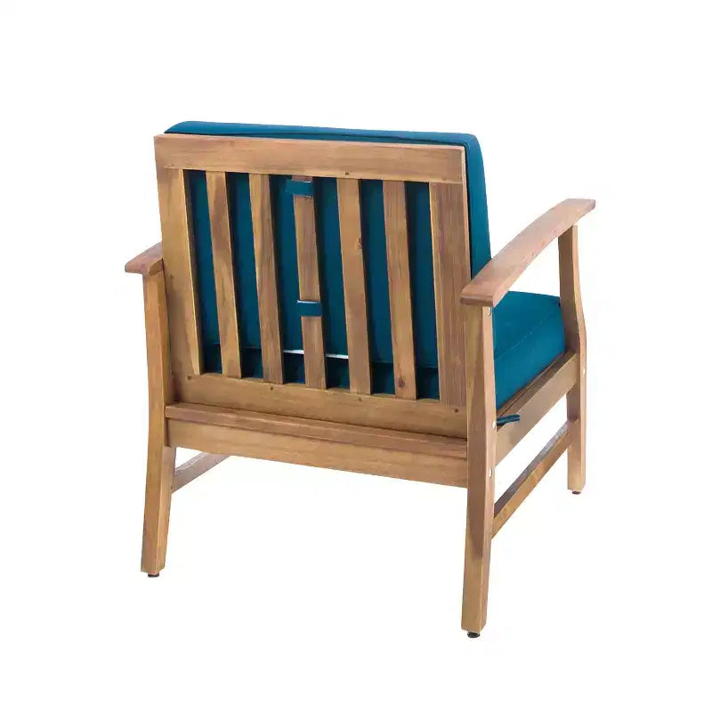 Christopher Knight Home Havana Outdoor Acacia Wood 5 Piece Club Chair and Fire Pit Set with Cushions