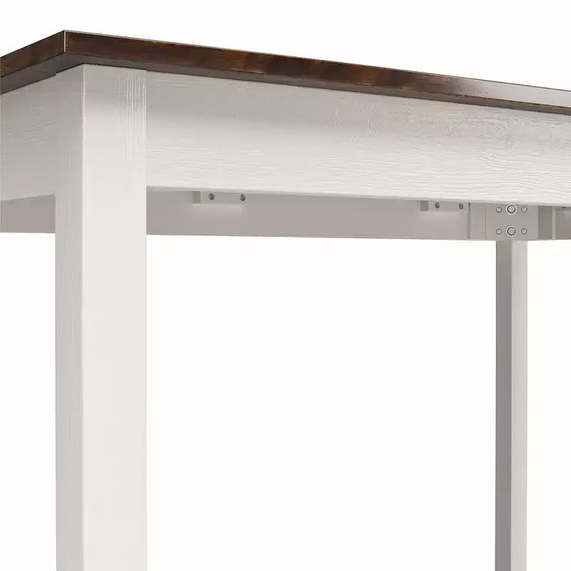 DHP Reila 5-Piece Wood Dining Room Tablex, White/Walnut
