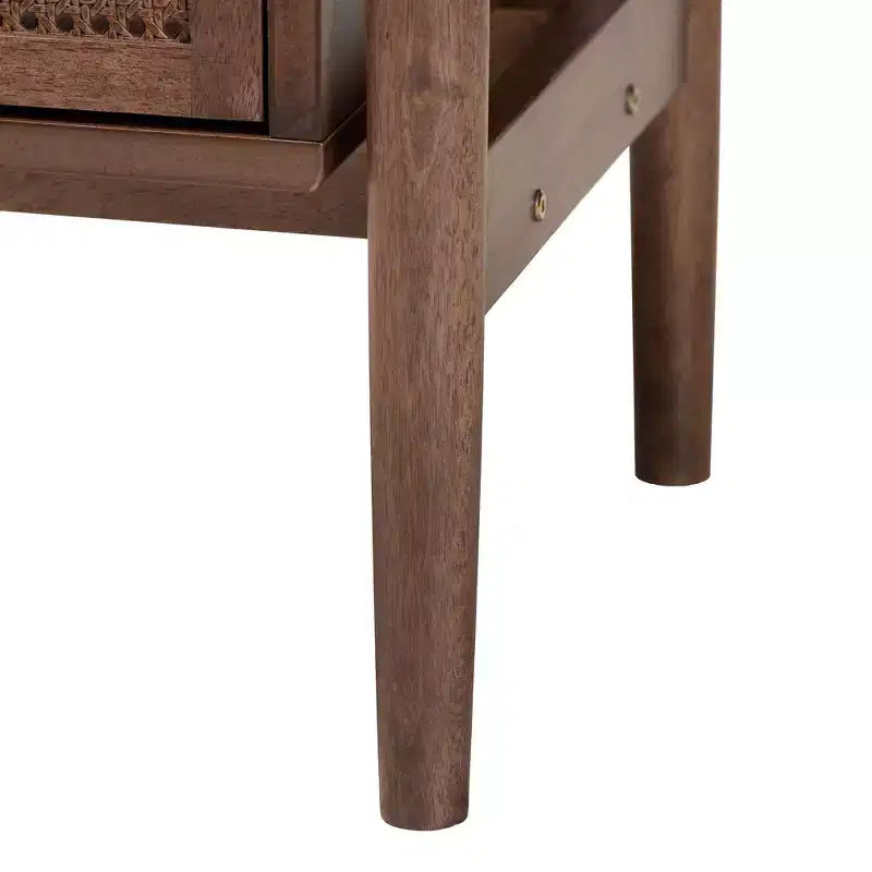 Ensemble de chambre à coucher 4 pièces Baxton Studio Alyssa style japandi en bois de noyer brun