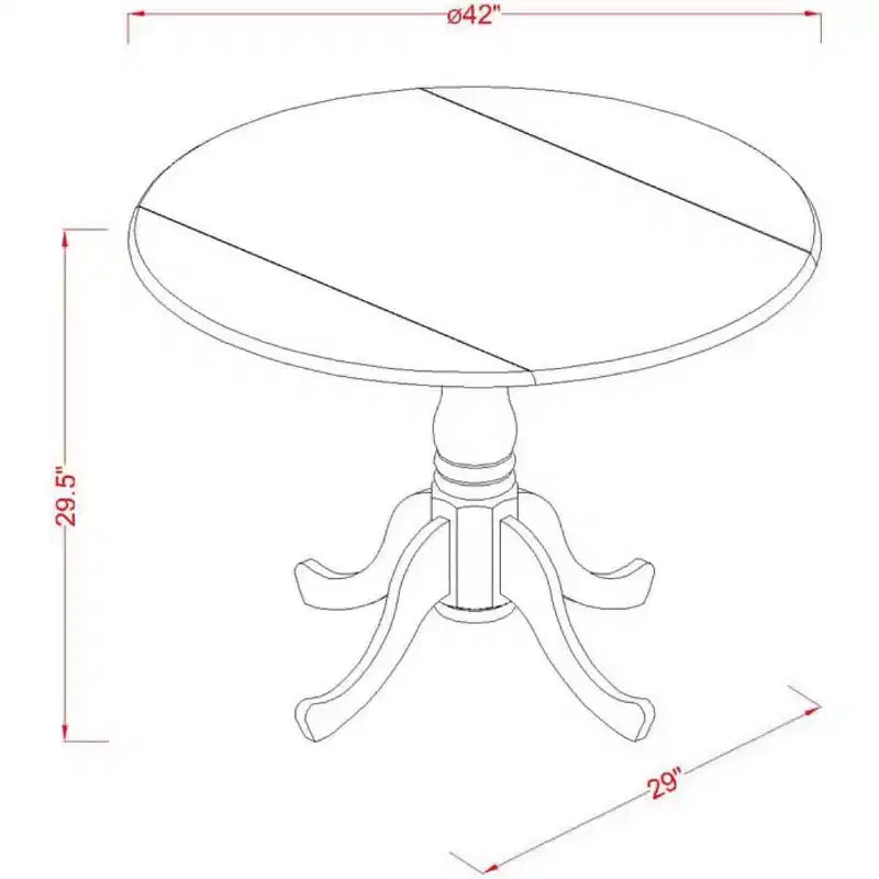 HomeStock Table de cuisine pliante ronde avec 4 chaises