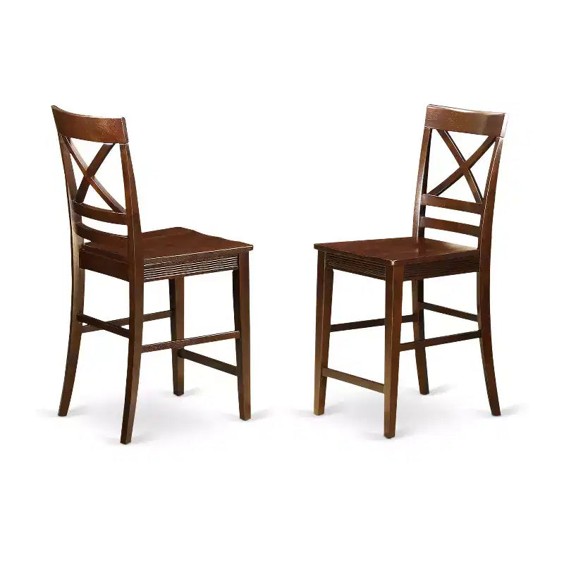 Classic High Top Table And Kitchen Bar Stool Set Mahogany Finish