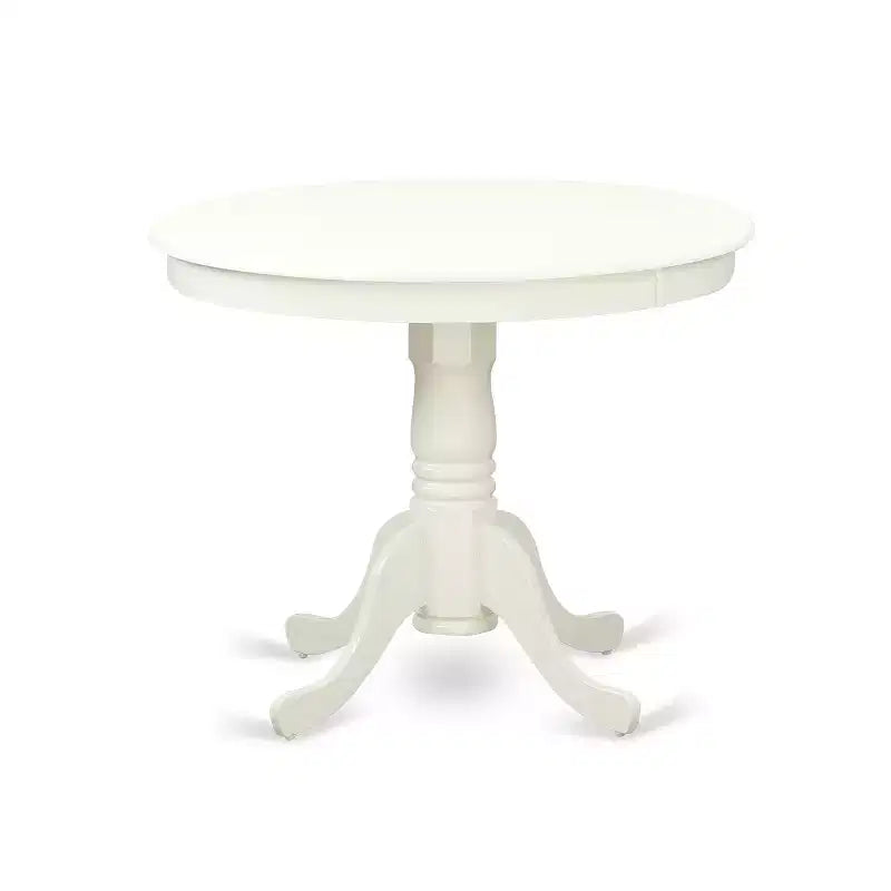 HomeStock ANAV5 Round Kitchen Dinette Set Linen White