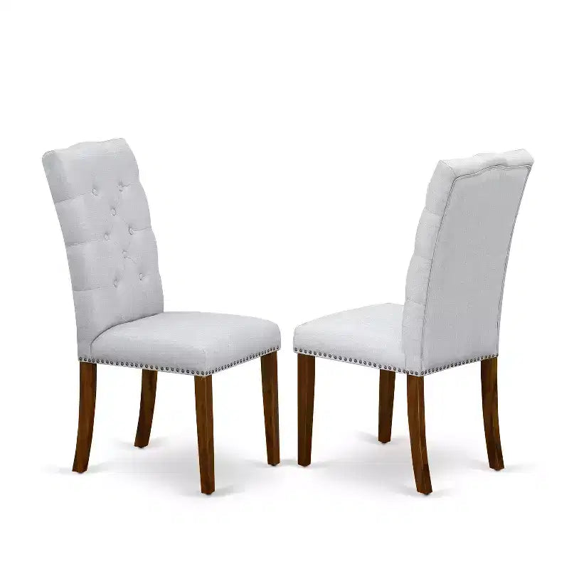 HomeStock Round Kitchen Table Set for 4 Fabric Chairs Midcentury Style 123