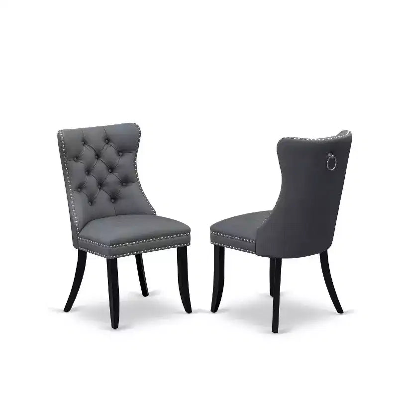 Ensemble de salle à manger HomeStock NFDA5 rectangulaire noir avec 4 chaises