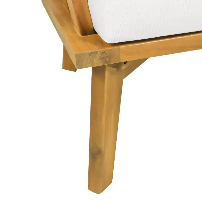 Christopher Knight Home Oleander Outdoor Acacia Wood 3 Piece Club Chair Chat Set with Cushions, Teak and White