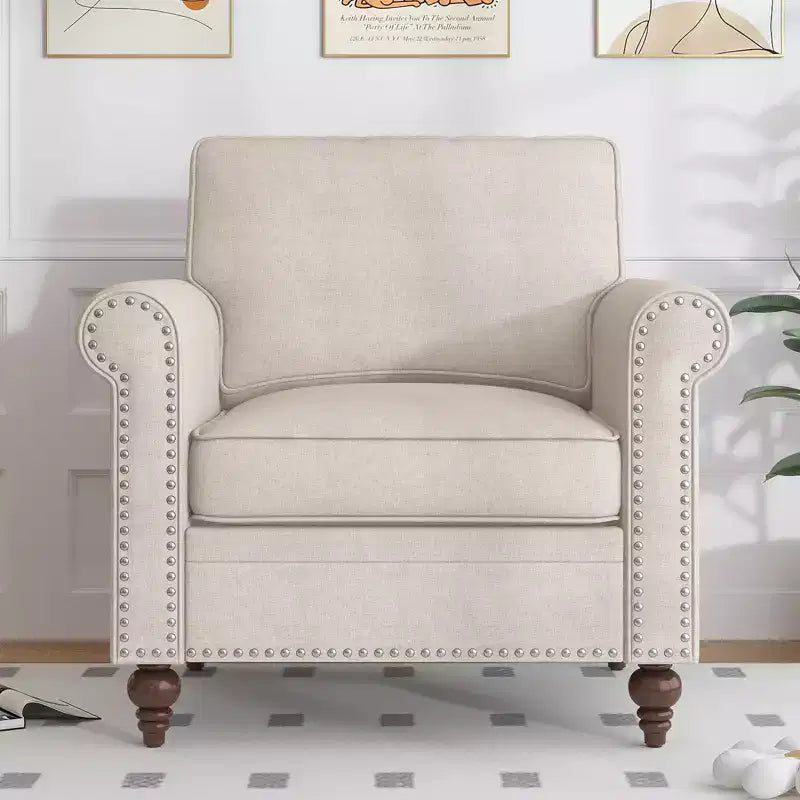 Mjkone 3 Piece Linen Living Room Sofa Set,Modern 3-Seater Sofa Couch&Loveseat Sofa&Single Sofa Armchair Set