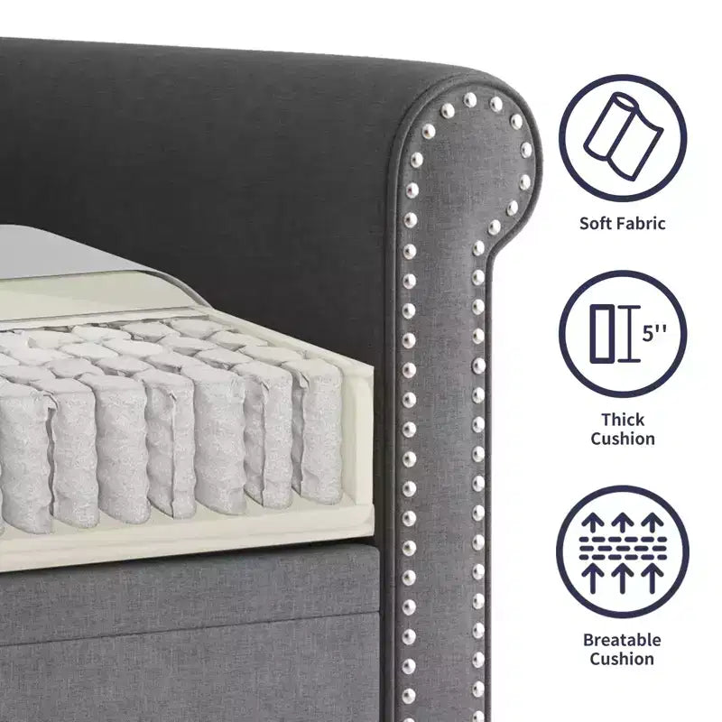 Mjkone 3 Piece Linen Living Room Sofa Set,Modern 3-Seater Sofa Couch&Loveseat Sofa&Single Sofa Armchair Set