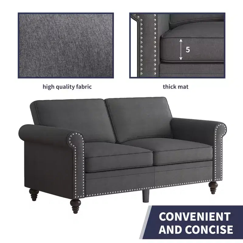 Mjkone 3 Piece Linen Living Room Sofa Set,Modern 3-Seater Sofa Couch&Loveseat Sofa&Single Sofa Armchair Set