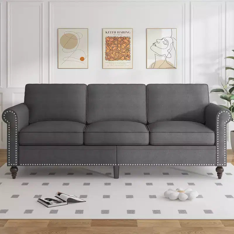 Mjkone 3 Piece Linen Living Room Sofa Set,Modern 3-Seater Sofa Couch&Loveseat Sofa&Single Sofa Armchair Set