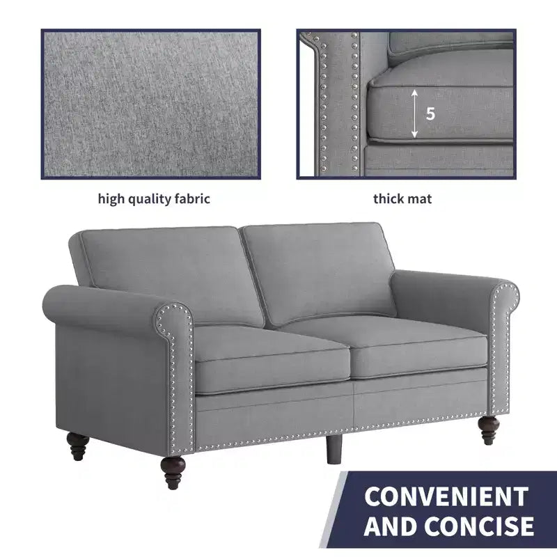 Mjkone 3 Piece Linen Living Room Sofa Set,Modern 3-Seater Sofa Couch&Loveseat Sofa&Single Sofa Armchair Set