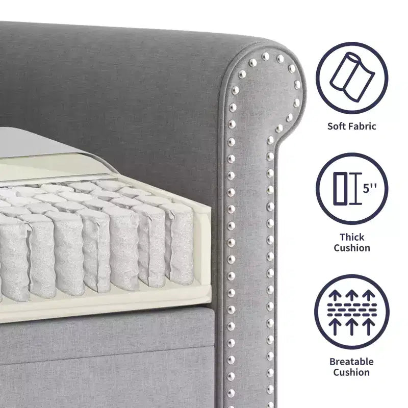 Mjkone 3 Piece Linen Living Room Sofa Set,Modern 3-Seater Sofa Couch&Loveseat Sofa&Single Sofa Armchair Set