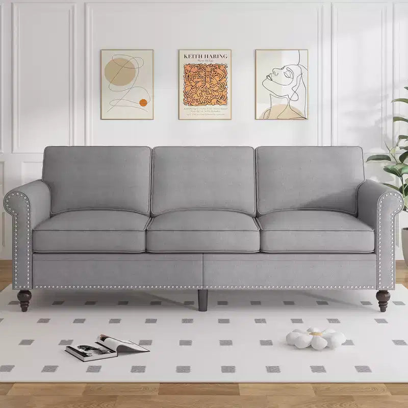 Mjkone 3 Piece Linen Living Room Sofa Set,Modern 3-Seater Sofa Couch&Loveseat Sofa&Single Sofa Armchair Set