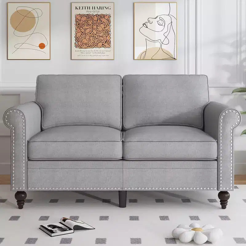 Mjkone 3 Piece Linen Living Room Sofa Set,Modern 3-Seater Sofa Couch&Loveseat Sofa&Single Sofa Armchair Set