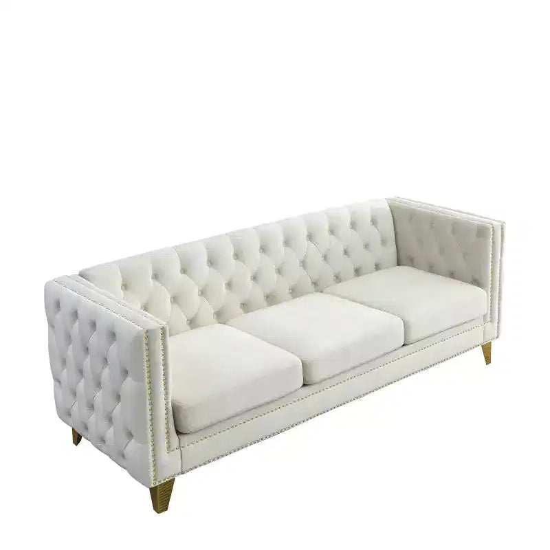 Velvet Upholstered 3-Seater Plus 2-Seater Sofa Set Combination for Elegant Living Spaces
