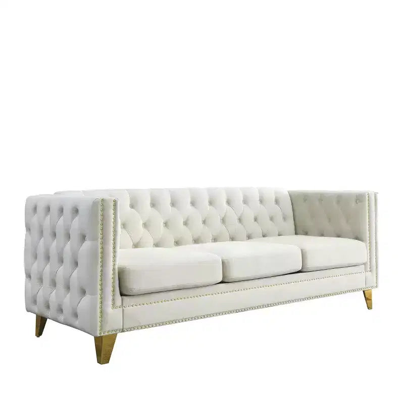 Velvet Upholstered 3-Seater Plus 2-Seater Sofa Set Combination for Elegant Living Spaces