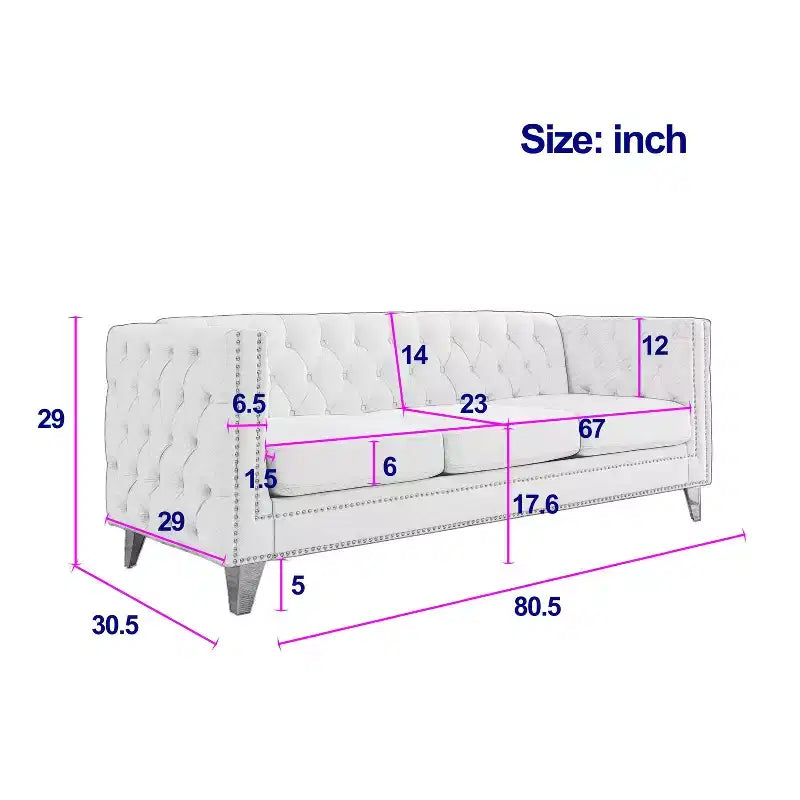 Velvet Upholstered 3-Seater Plus 2-Seater Sofa Set Combination for Elegant Living Spaces