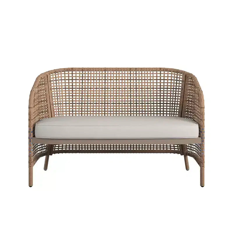 Novogratz Ava 4-Piece Wicker Conversation Set, Tan