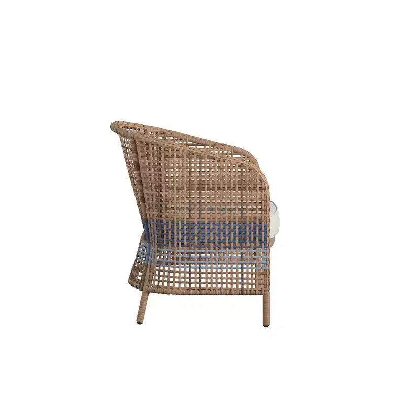 Novogratz Ava 4-Piece Wicker Conversation Set, Tan
