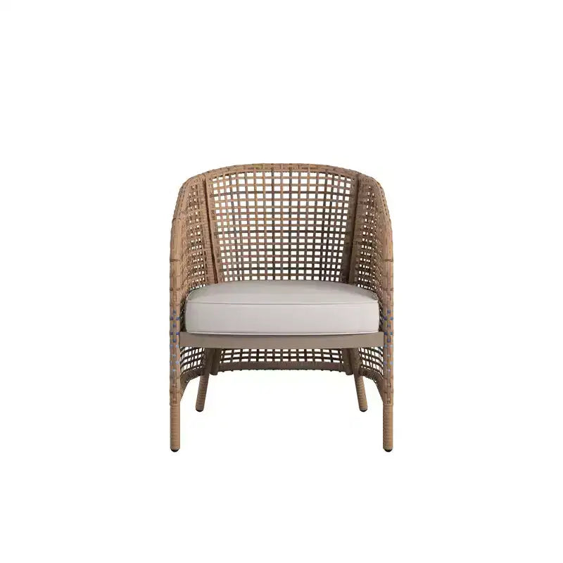 Novogratz Ava 4-Piece Wicker Conversation Set, Tan