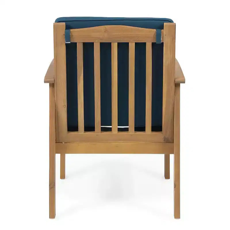 Christopher Knight Home Carolina Outdoor Acacia Wood 5 Piece Club Chair Chat Set with Cushions