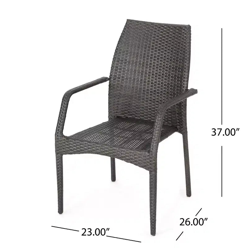 Christopher Knight Home Landry Outdoor Wicker 3 Piece Stacking Chair Chat Set, Multibrown