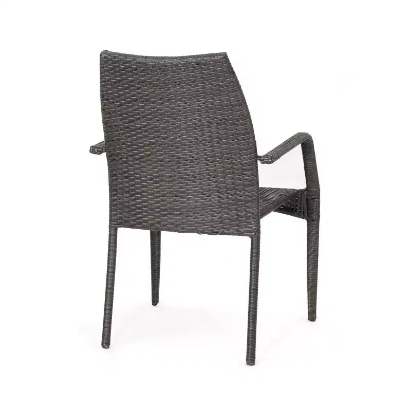Christopher Knight Home Landry Outdoor Wicker 3 Piece Stacking Chair Chat Set, Multibrown