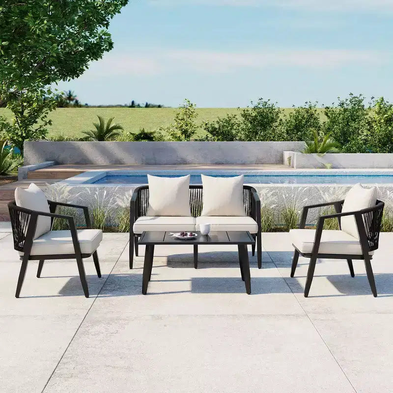 Whisen Durable and Comfortable Outdoor Seating Set,Suitable for Patios, Lawns, and Poolsides