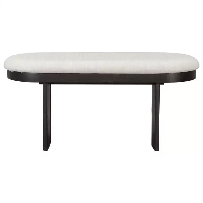 Ensemble de salle à manger Whisen 6 pièces en bois massif avec banc et chaises rembourrées pour cuisine ou salle à manger, style ferme moderne, disponible en 2 couleurs classiques