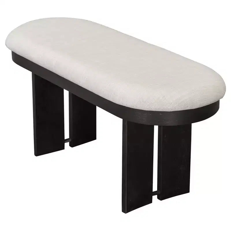 Ensemble de salle à manger Whisen 6 pièces en bois massif avec banc et chaises rembourrées pour cuisine ou salle à manger, style ferme moderne, disponible en 2 couleurs classiques