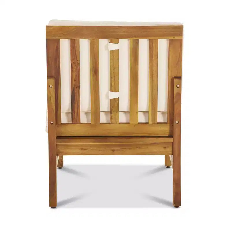 Christopher Knight Home Illona Outdoor Acacia Wood 6 Seater Sectional Sofa and Club Chair Set with Fire Pit