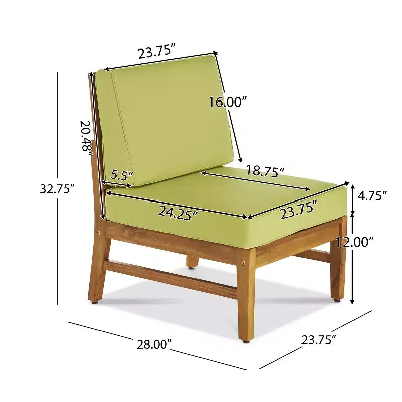 Christopher Knight Home Illona Outdoor Acacia Wood 6 Seater Sectional Sofa and Club Chair Set with Fire Pit