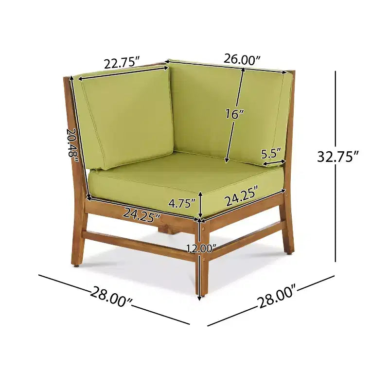 Christopher Knight Home Illona Outdoor Acacia Wood 6 Seater Sectional Sofa and Club Chair Set with Fire Pit