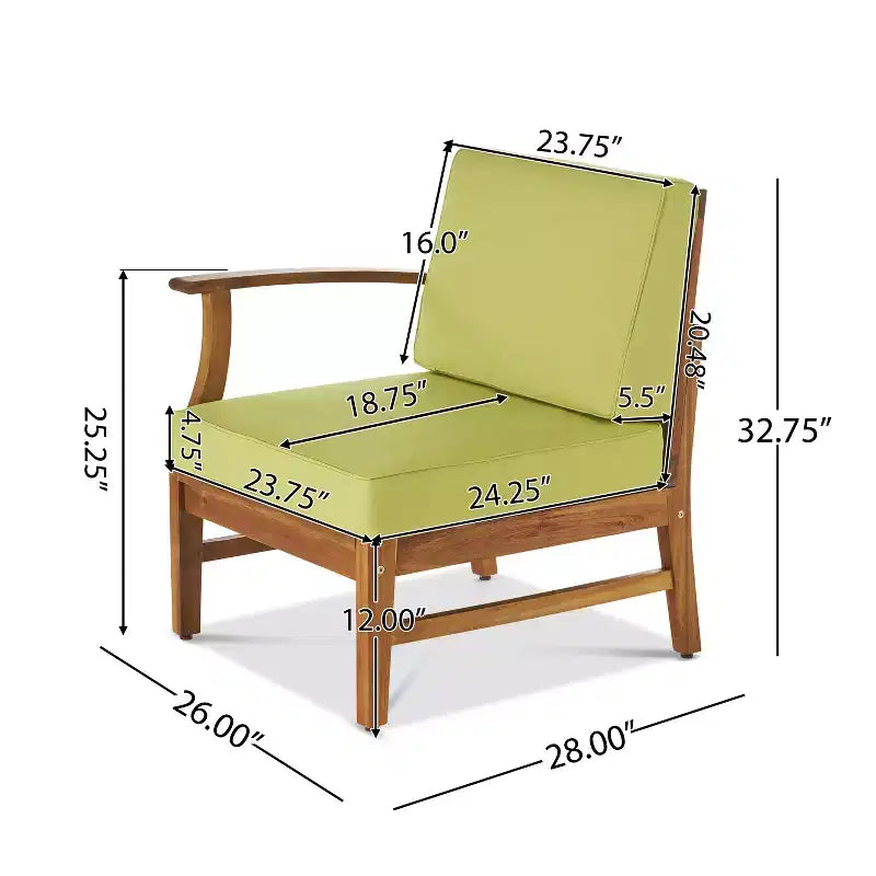 Christopher Knight Home Illona Outdoor Acacia Wood 6 Seater Sectional Sofa and Club Chair Set with Fire Pit