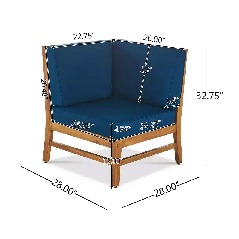 Christopher Knight Home Illona Outdoor Acacia Wood 6 Seater Sectional Sofa and Club Chair Set with Fire Pit