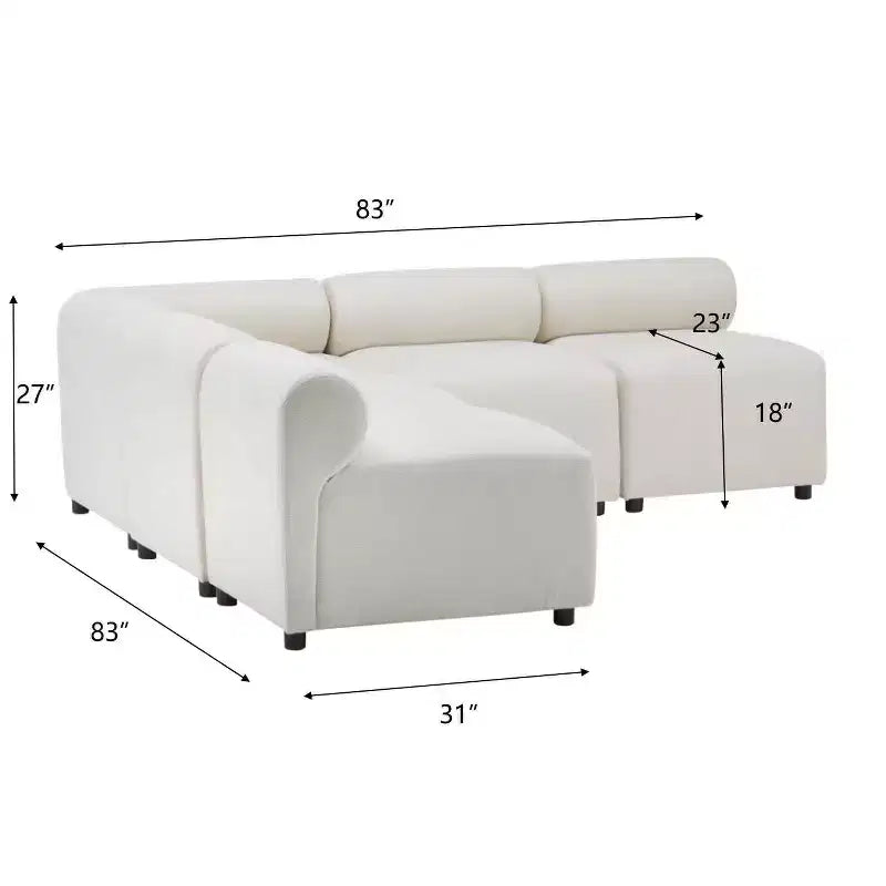 Christopher Knight Home Fermin Modern 5 Piece Modular Sectional Sofa with Rround Back