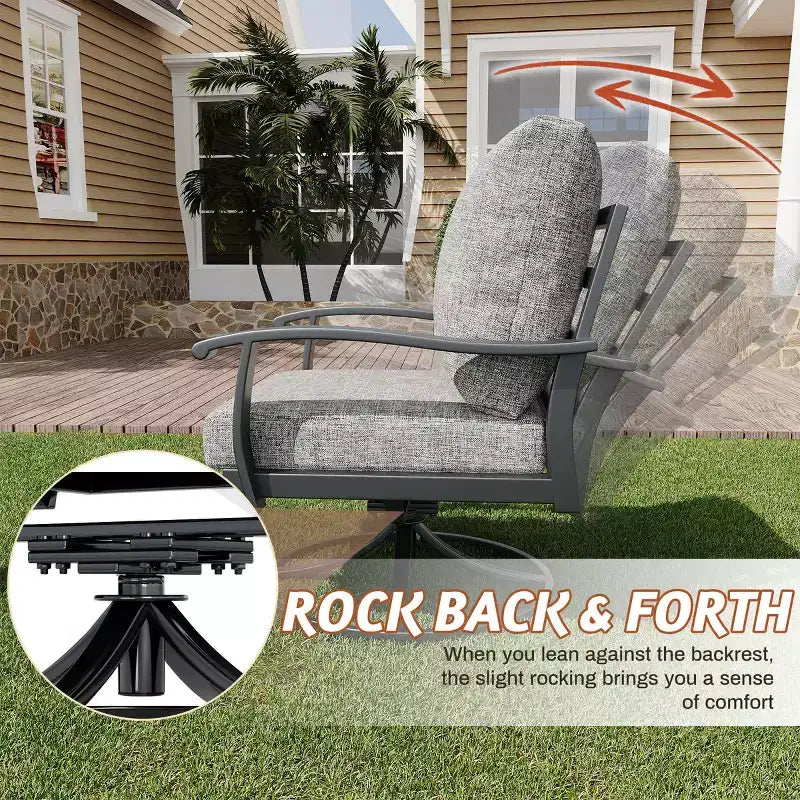 EROMMY 9 PCS Outdoor Metal Conversation Set For 10 Person