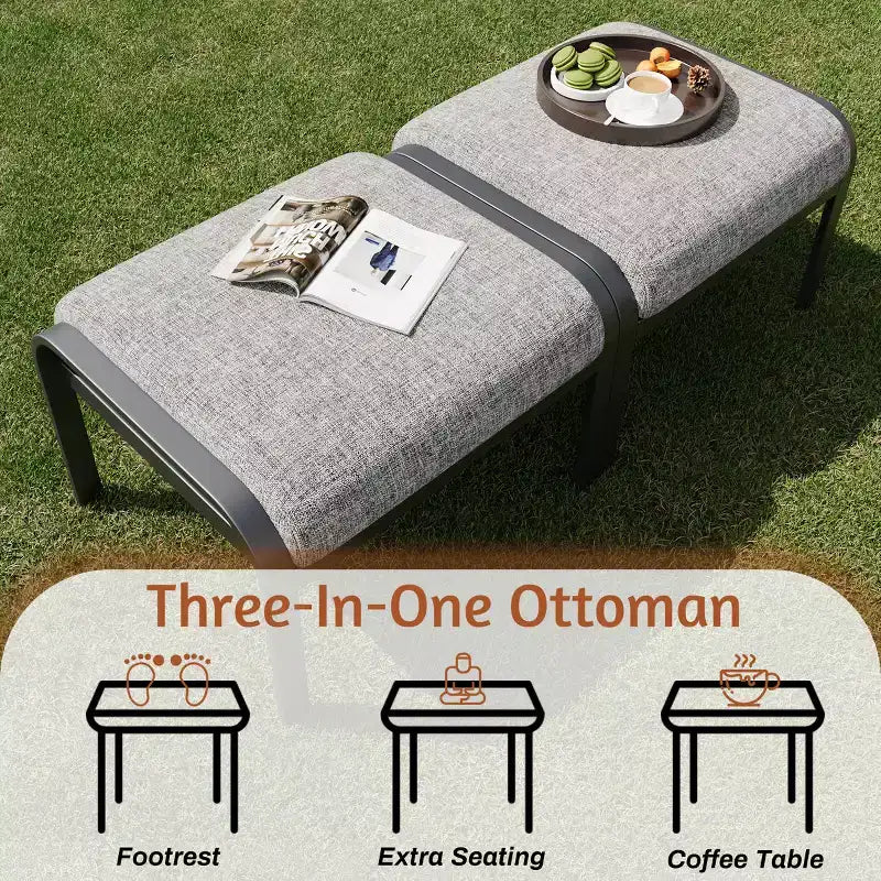 EROMMY 9 PCS Outdoor Metal Conversation Set For 10 Person