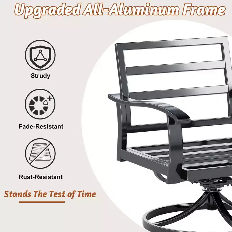 EROMMY 9 PCS Outdoor Metal Conversation Set For 10 Person