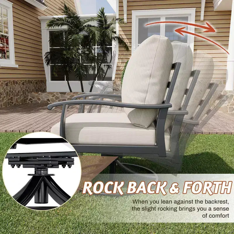 EROMMY 9 PCS Outdoor Metal Conversation Set For 10 Person