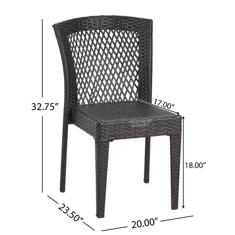Christopher Knight Home Riggs – Salon de jardin 3 pièces en osier empilable, marron multicolore
