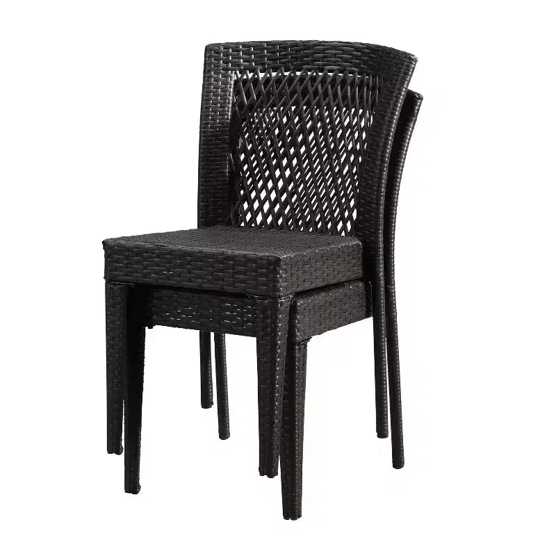 Christopher Knight Home Riggs – Salon de jardin 3 pièces en osier empilable, marron multicolore