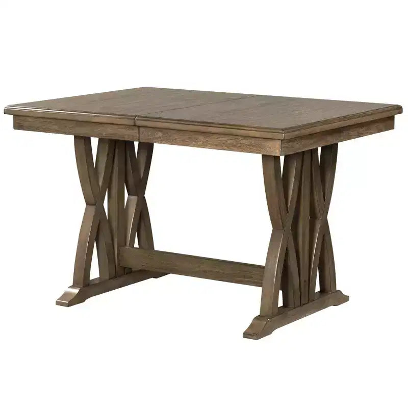 Whisen 7-Piece Dining Table Set with Upholstered Chairs and 12 Leaf
