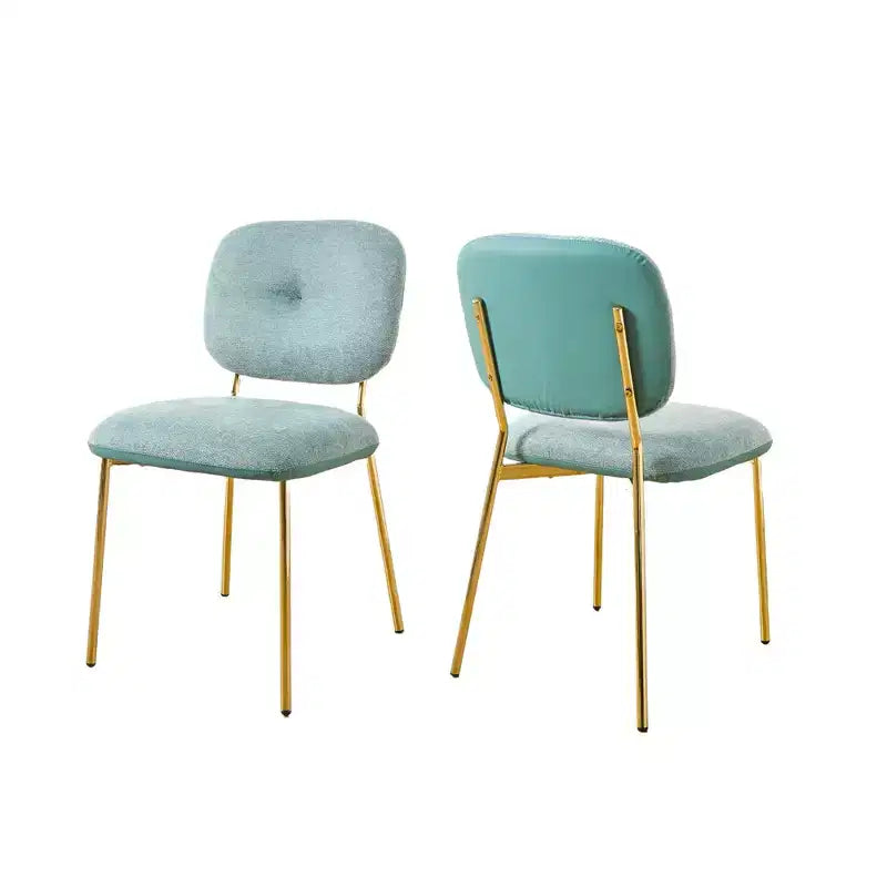 Ensemble de salle à manger 5 pièces pour 4 personnes, table de salle à manger moderne avec 4 chaises de salle à manger rembourrées, Turquoise et Beige et Blanc - ModernLuxe