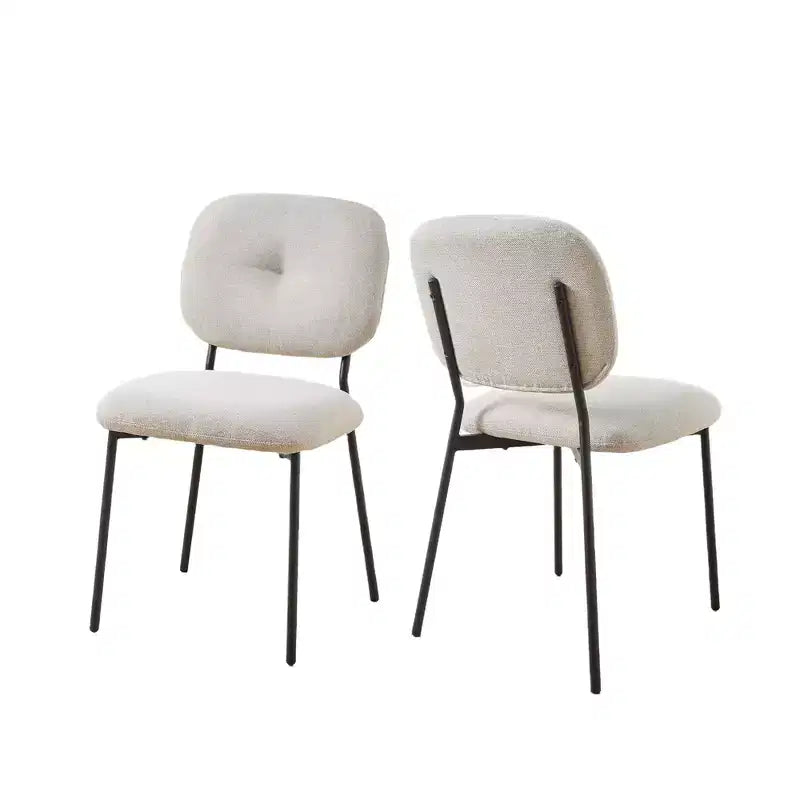 Ensemble de salle à manger 5 pièces pour 4 personnes, table de salle à manger moderne avec 4 chaises de salle à manger rembourrées, Turquoise et Beige et Blanc - ModernLuxe