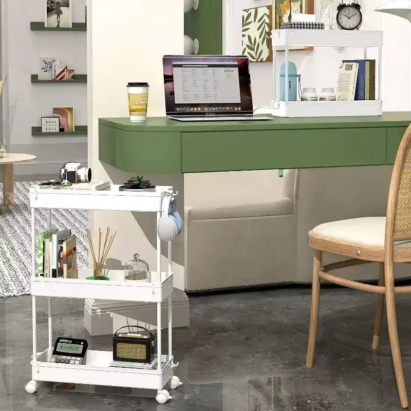 Carrello Portaoggetti Stretto a 3 Ripiani - Organizer Mobile Multi-Funzionale per Bagno, Cucina