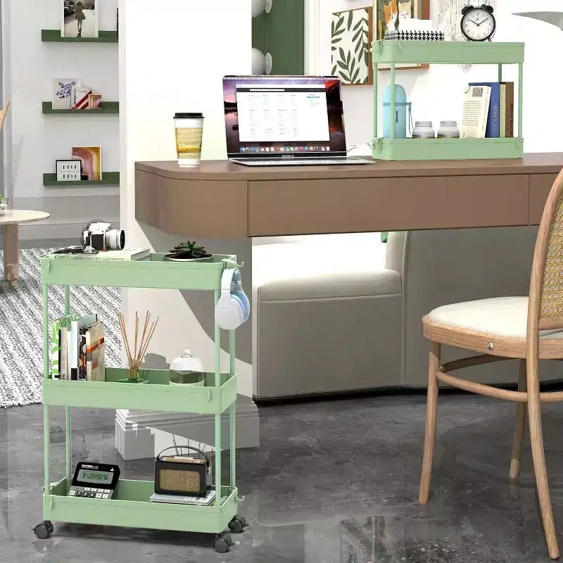 Carrello Portaoggetti Stretto a 3 Ripiani - Organizer Mobile Multi-Funzionale per Bagno, Cucina