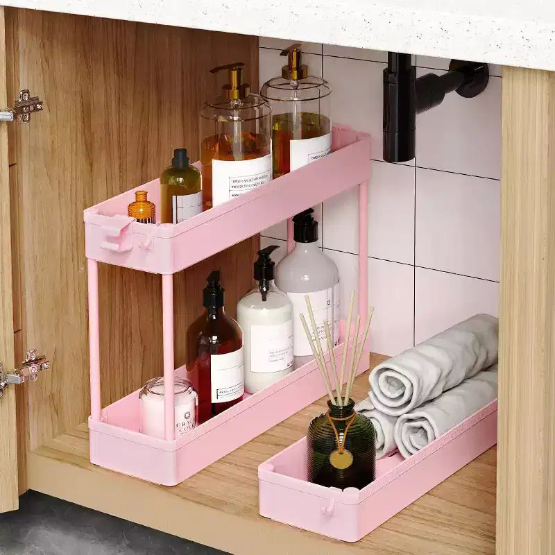 Carrello Portaoggetti Stretto a 3 Ripiani - Organizer Mobile Multi-Funzionale per Bagno, Cucina