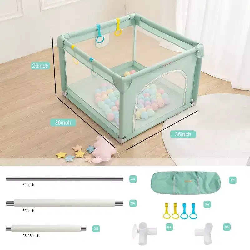 Box per Neonati a 4 Pannelli 36x36 - Box Portatile Spazioso e Sicuro