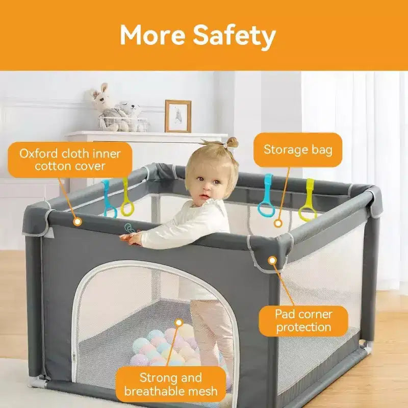 Box per Neonati a 4 Pannelli 36x36 - Box Portatile Spazioso e Sicuro